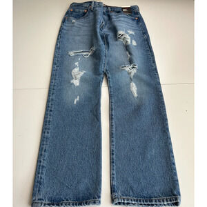 Levi's Premium Women 501 Original Fit Mid Rise Straight Leg Jeans W28xL30 Blue